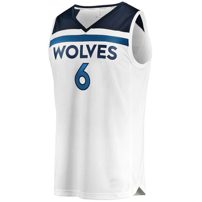M.Timberwolves #6 Jordan McLaughlin Fanatics Branded  Fast Break Player Jersey Association Edition White Stitched American Basketball Jersey view 2