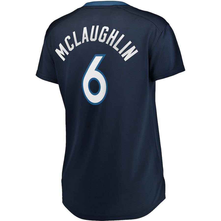 M.Timberwolves #6 Jordan McLaughlin Fanatics Branded Women's Fast Break Player Jersey Navy Stitched American Basketball Jersey - Main View