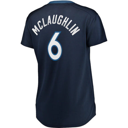 M.Timberwolves #6 Jordan McLaughlin Fanatics Branded Women's Fast Break Player Jersey Navy Stitched American Basketball Jersey - Main View