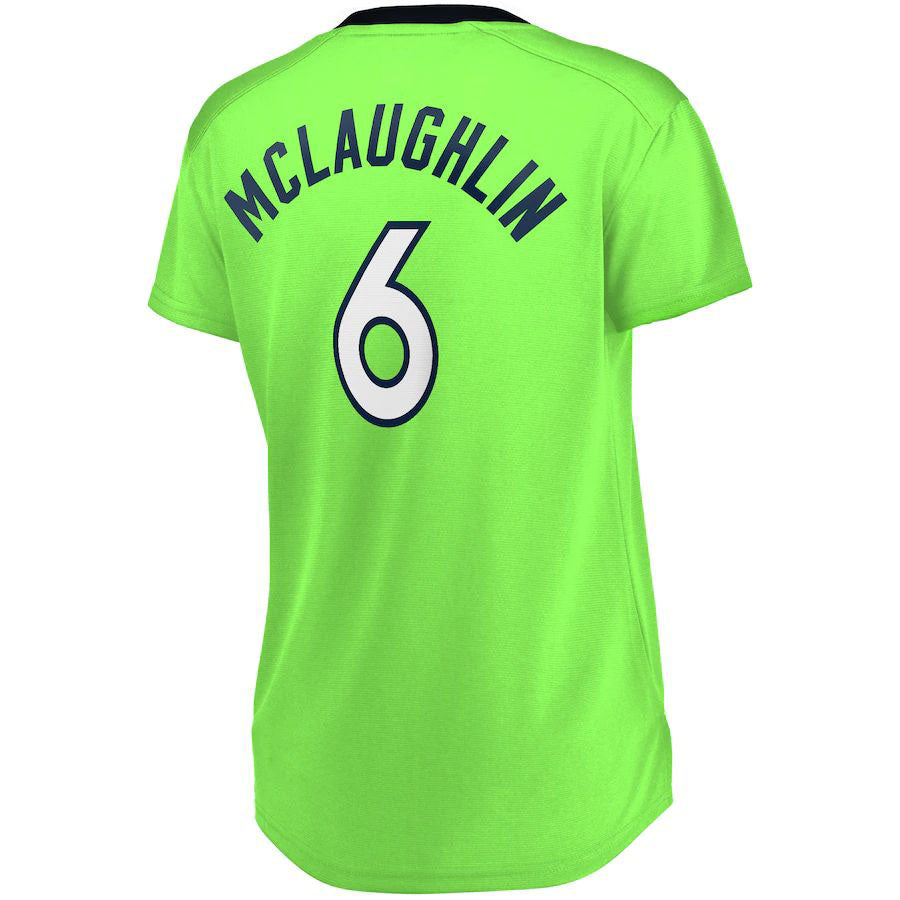 M.Timberwolves #6 Jordan McLaughlin Fanatics Branded Women's Fast Break Player Jersey Statement Edition Green Stitched American Basketball Jersey - Main View