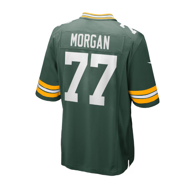 GB.Packers #77 Jordan Morgan 2024 Draft First Round Pick Player Game Jersey - Green American Football Jerseys - Main View