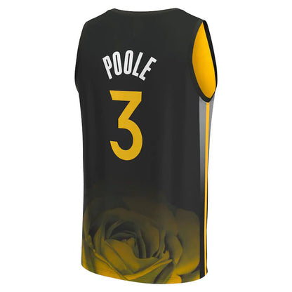 G.State Warriors #3 Jordan Poole Fanatics Branded 2022-23 Fastbreak Jersey City Edition Black Stitched American Basketball Jersey - Main View
