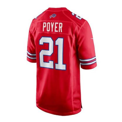 B.Bills #21 Jordan Poyer Alternate Game Jersey - Red American Stitched Football Jerseys - Main View