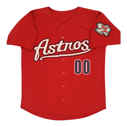 Custom Houston Astros 2012 Red Men's Jersey Stitched view 2