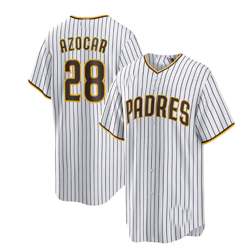 San Diego Padres #28 Jos¨¦ Azocar Home Replica Player Jersey - White Baseball Jerseys - Main View