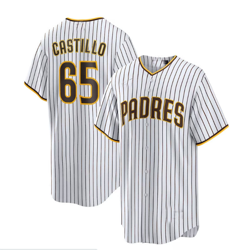 San Diego Padres #65 Jose Castillo Home Replica Player Jersey - White Baseball Jerseys