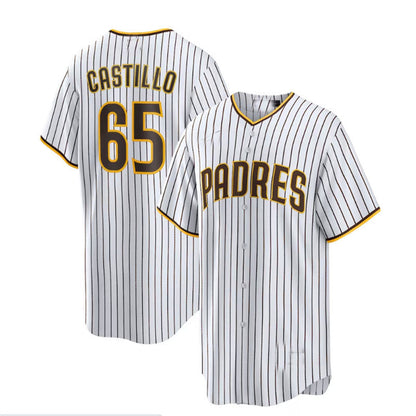 San Diego Padres #65 Jose Castillo Home Replica Player Jersey - White Baseball Jerseys