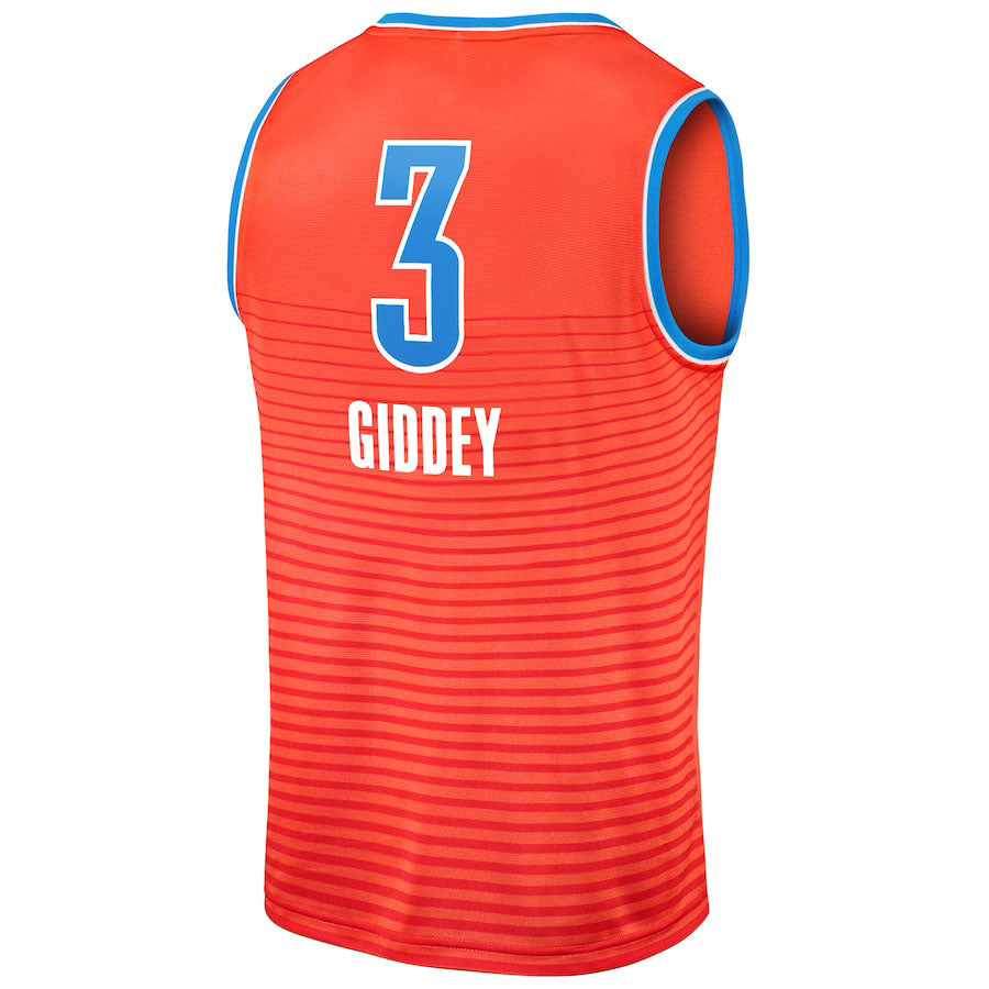 OC.Thunder #3 Josh Giddey Fanatics Branded 2022-23 Fast Break Replica Jersey Orange Statement Edition Stitched American Basketball Jersey - Main View