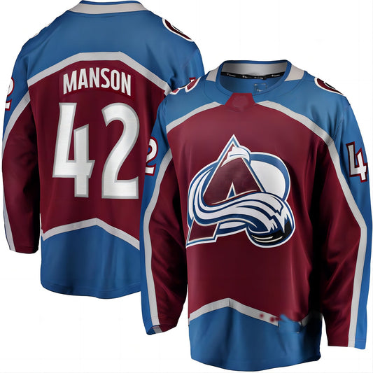 C.Avalanche #42 Josh Manson Fanatics Branded Home Breakaway Player Jersey  Burgundy Stitched American Hockey Jerseys - Main View