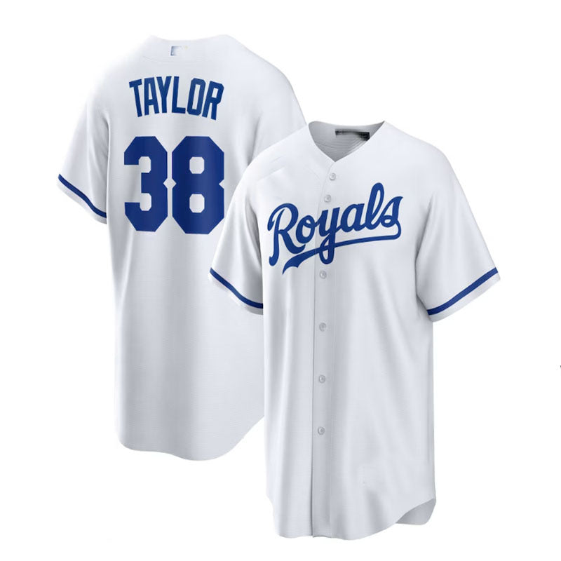 Kansas City Royals #38 Josh Taylor Home Replica Player Jersey - White Baseball Jerseys - Main View
