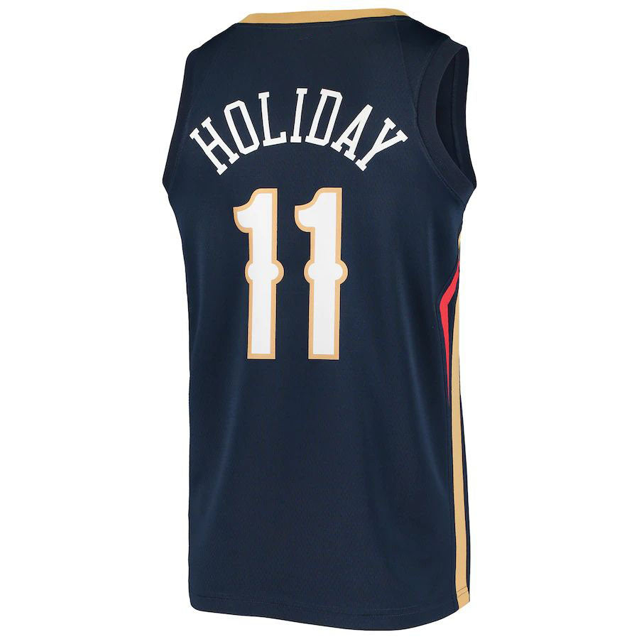 NO.Pelicans #11 Jrue Holiday Swingman Jersey Navy Stitched American Basketball Jersey - Main View