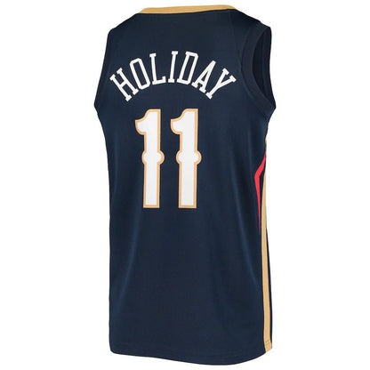 NO.Pelicans #11 Jrue Holiday Swingman Jersey Navy Stitched American Basketball Jersey - Main View