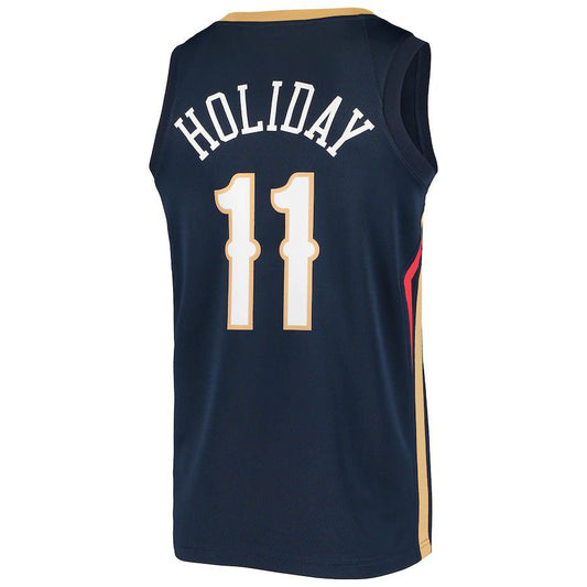 NO.Pelicans #11 Jrue Holiday Swingman Jersey Navy Stitched American Basketball Jersey - Main View