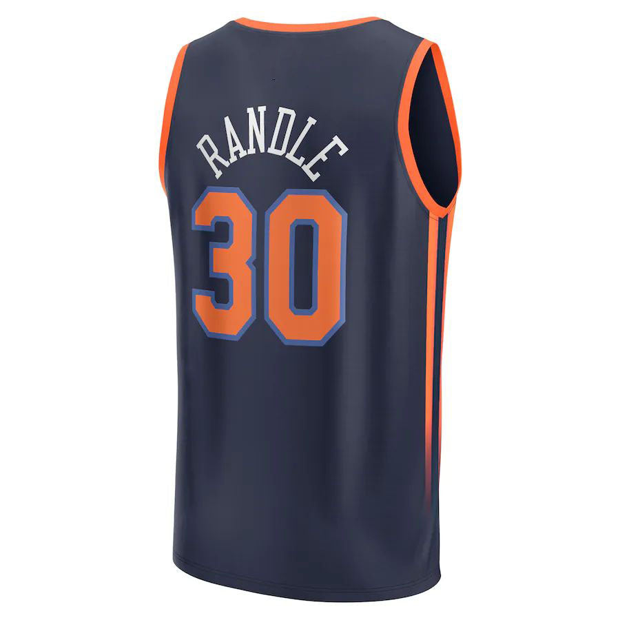 NY.Knicks #30 Julius Randle Fanatics Branded  2022-23 Fast Break Player Jersey Navy  Statement Edition Stitched American Basketball Jersey - Main View