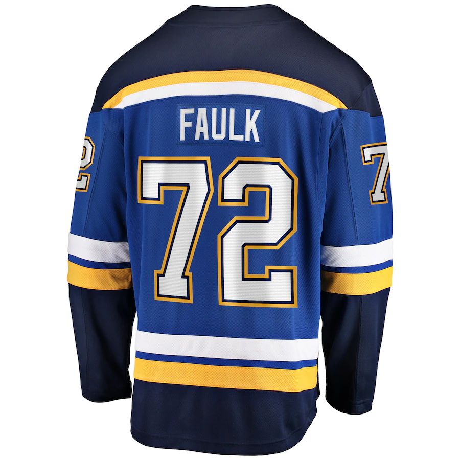 St.L.Blues #72 Justin Faulk Fanatics Branded Home Breakaway Player Jersey Blue Stitched American Hockey Jerseys - Main View