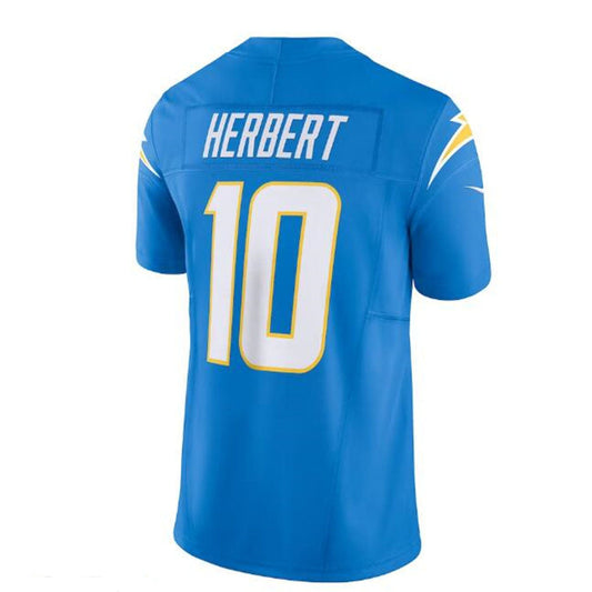 LA.Chargers #10 Justin Herbert Vapor F.U.S.E. Limited Jersey - Powder Blue Stitched American Football Jerseys - Main View