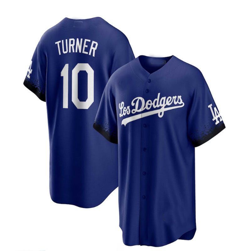 Los Angeles Dodgers #10 Justin Turner City Connect Replica Player Jersey - Royal Baseball Jerseys - Main View