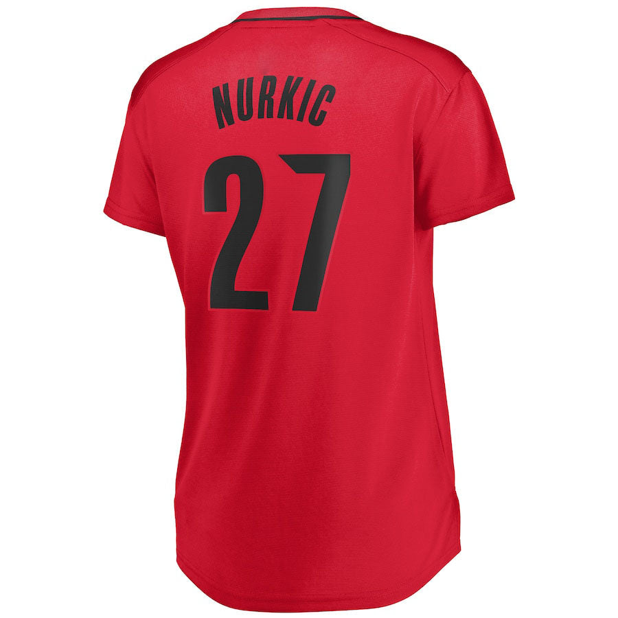P.Trail Blazers #27 Jusuf Nurkic Fanatics Branded Women's Fast Break Player Jersey Red Statement Edition Stitched American Basketball Jersey - Main View
