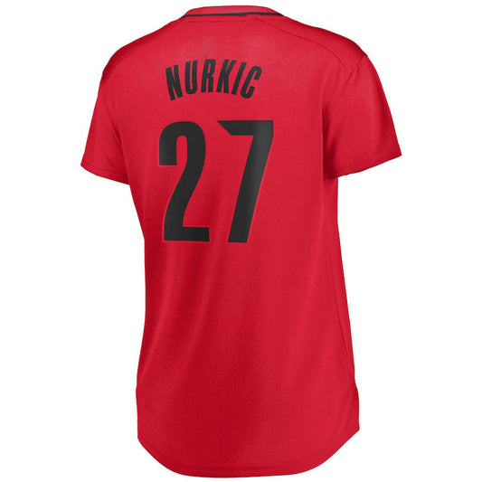 P.Trail Blazers #27 Jusuf Nurkic Fanatics Branded Women's Fast Break Player Jersey Red Statement Edition Stitched American Basketball Jersey - Main View