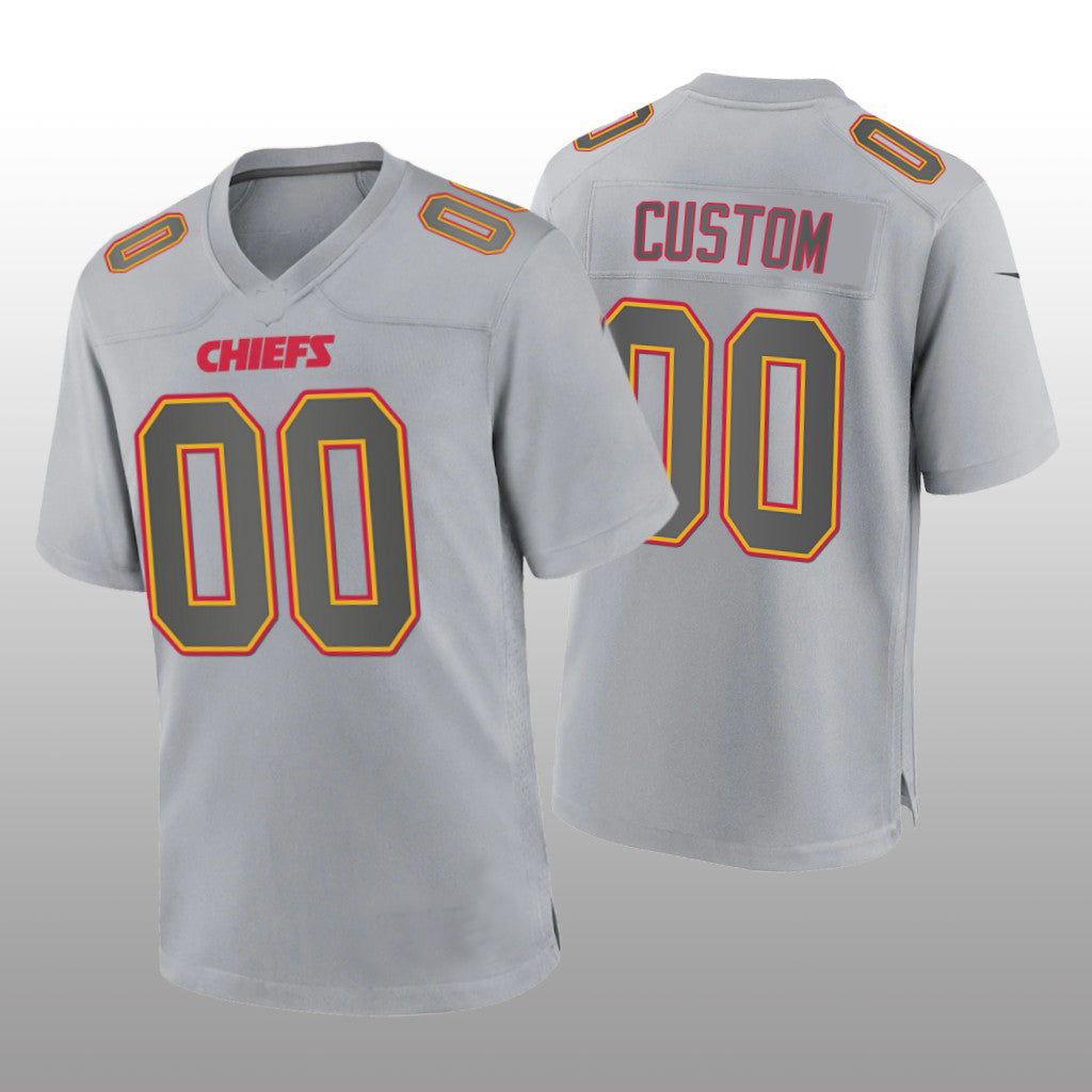 Custom KC.Chiefs Gray Atmosphere Game Jersey Stitched Jersey Football Jerseys - Main View