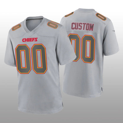 Custom KC.Chiefs Gray Atmosphere Game Jersey Stitched Jersey Football Jerseys - Main View