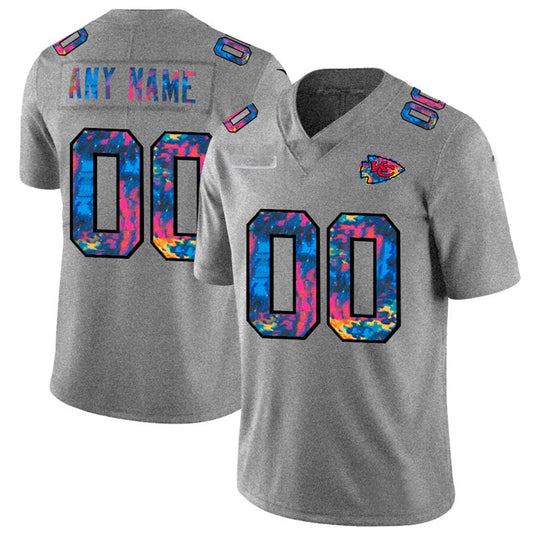 Custom KC.Chiefs Multi-Color 2020 Crucial Catch Vapor Untouchable Limited Jersey Greyheather Stitched American Football Jerseys - Main View