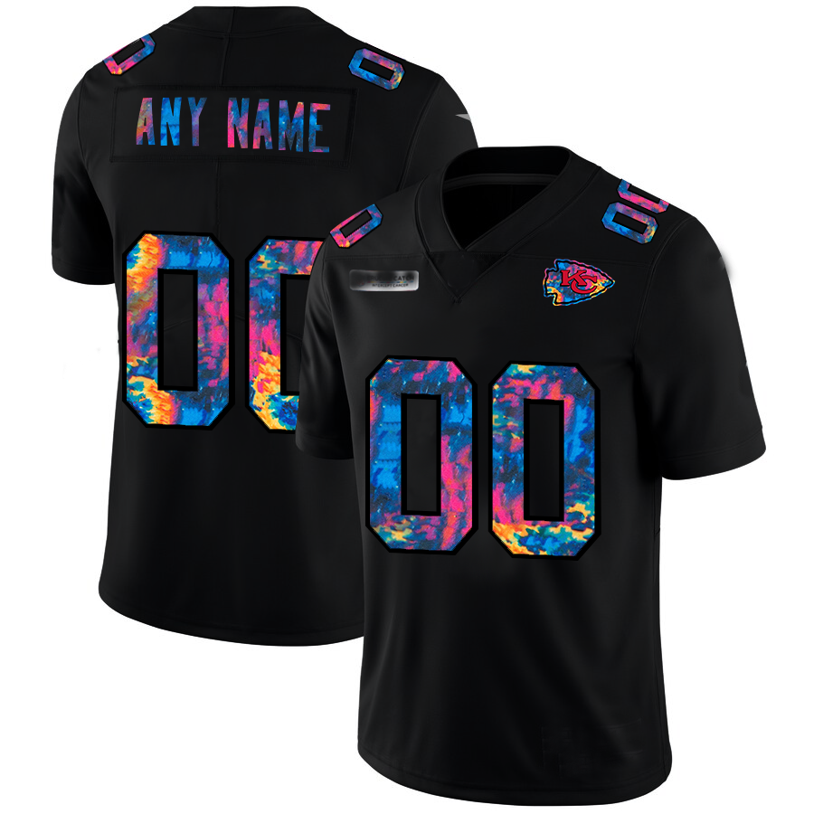 Custom KC.Chiefs Multi-Color Black 2020 Crucial Catch Vapor Untouchable Limited Stitched American Football Jerseys - Main View