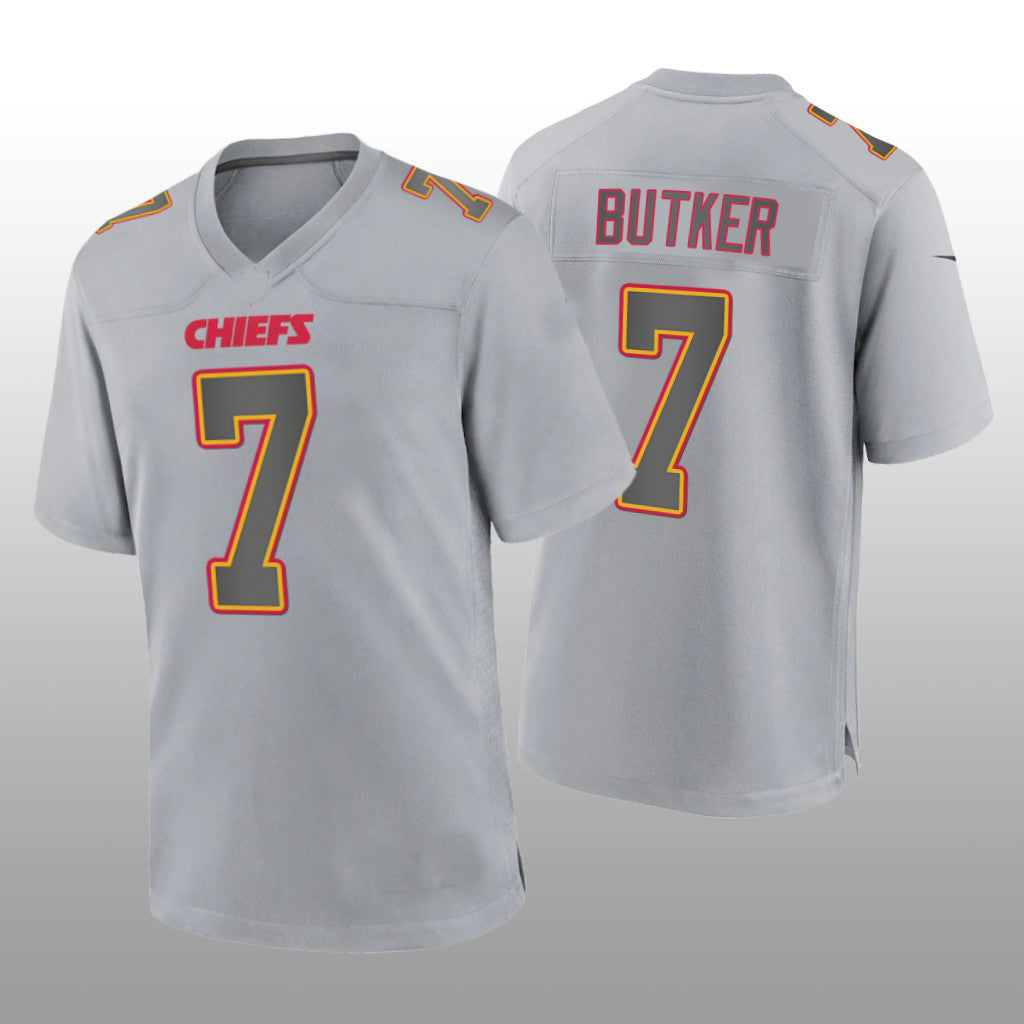 KC.Chiefs #7 Harrison Butker Gray Atmosphere Game Jersey Stitched American Football Jerseys - Main View