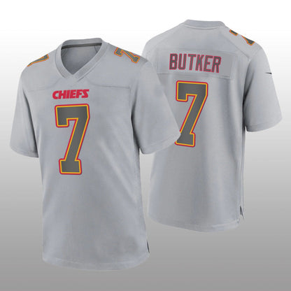 KC.Chiefs #7 Harrison Butker Gray Atmosphere Game Jersey Stitched American Football Jerseys - Main View