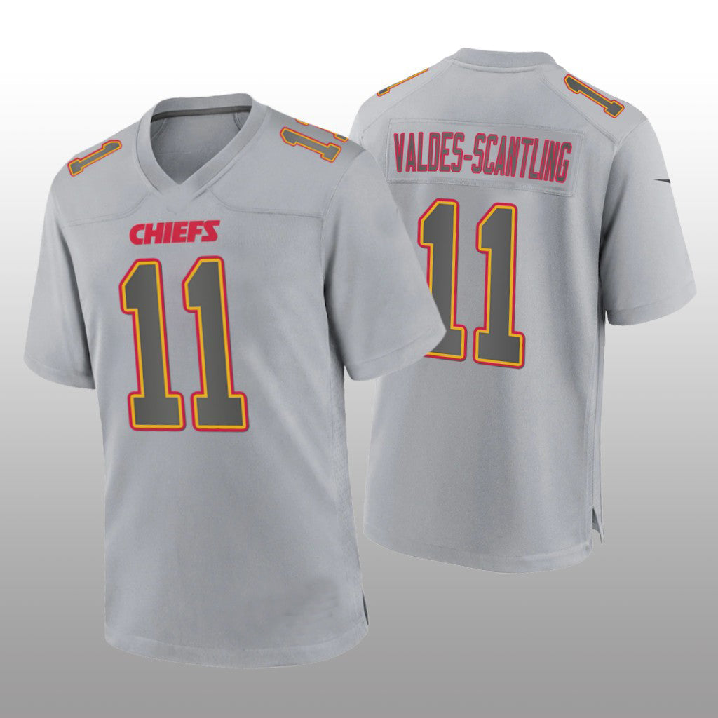KC.Chiefs #11 Marquez Valdes-Scantling Gray Atmosphere Game Jersey Stitched American Football Jerseys - Main View