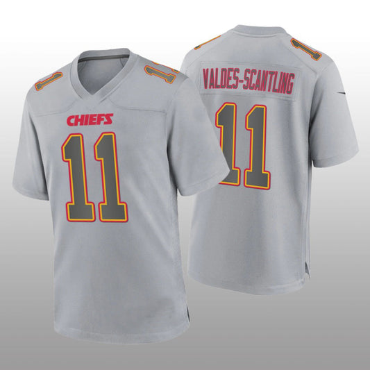 KC.Chiefs #11 Marquez Valdes-Scantling Gray Atmosphere Game Jersey Stitched American Football Jerseys - Main View