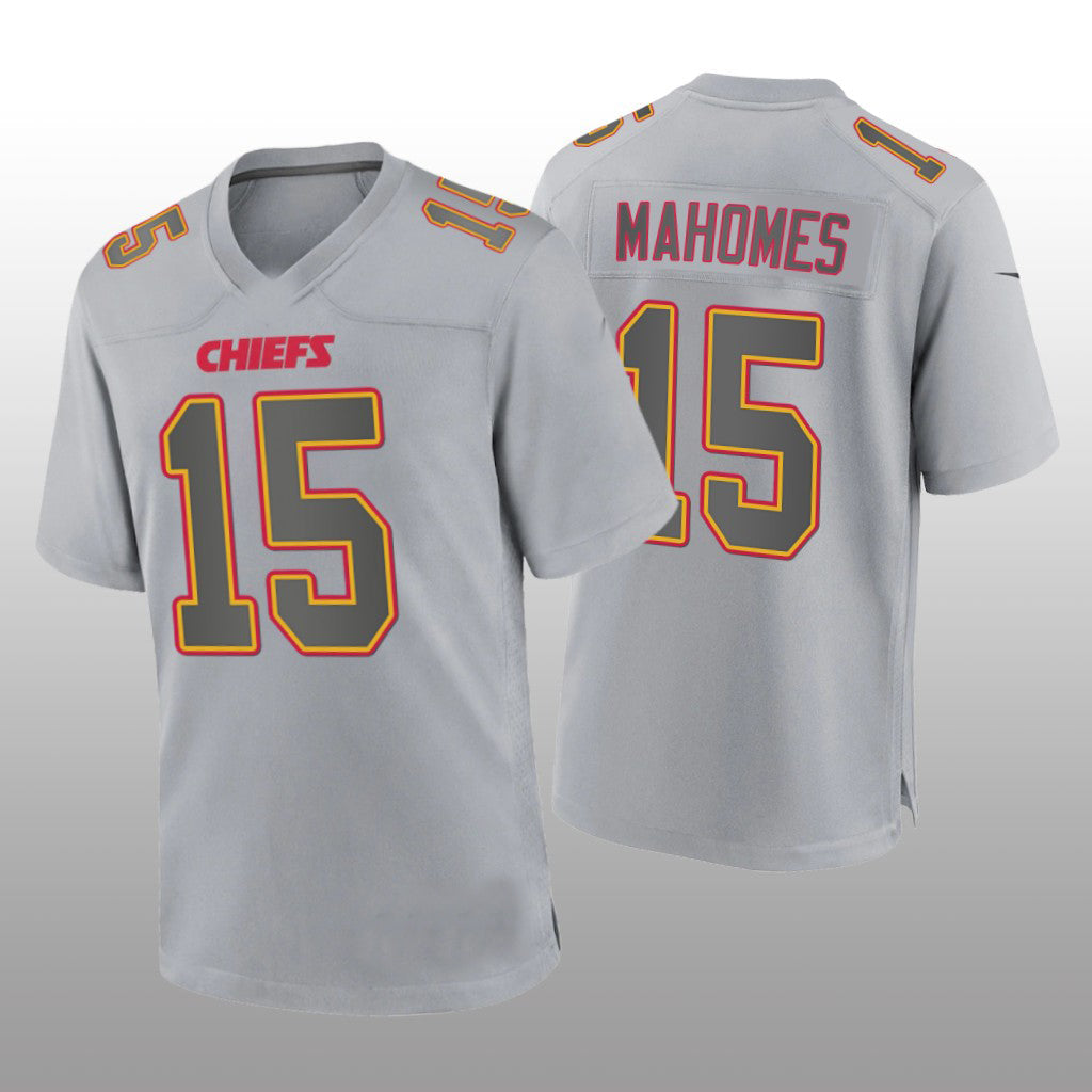 KC.Chiefs #15 Patrick Mahomes Gray Atmosphere Fashion Game Jersey Stitched American Football Jerseys - Main View