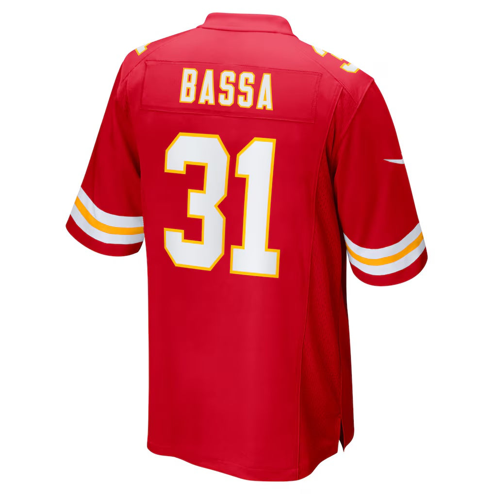 KC.Chiefs #31 Jeffrey Bassa Red Team Game Stitched American Football Jerseys - Main View