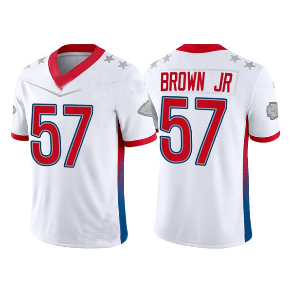 KC.Chiefs #57 Orlando Brown Jr. 2022 White Pro Bowl Stitched Jersey American Football Jerseys - Main View