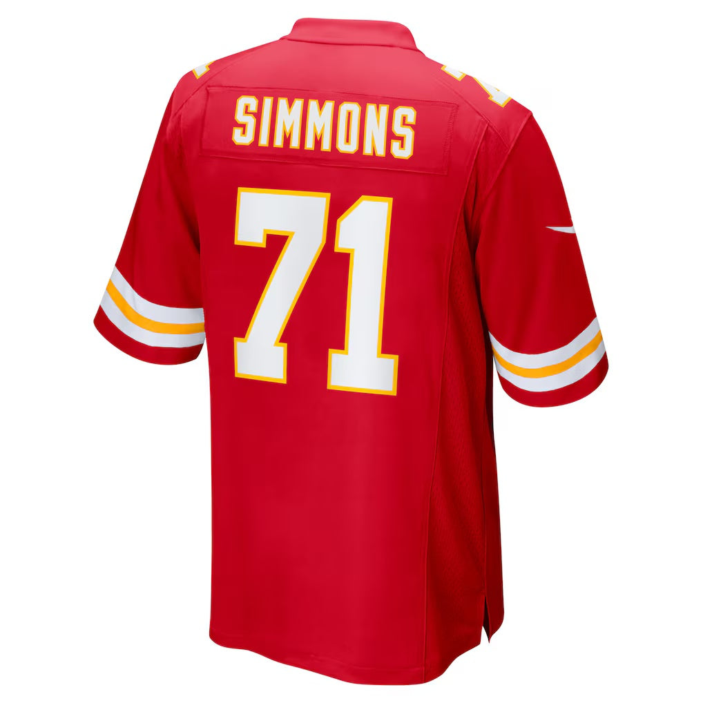 KC.Chiefs #71 Josh Simmons Red Team Game Stitched American Football Jerseys - Main View