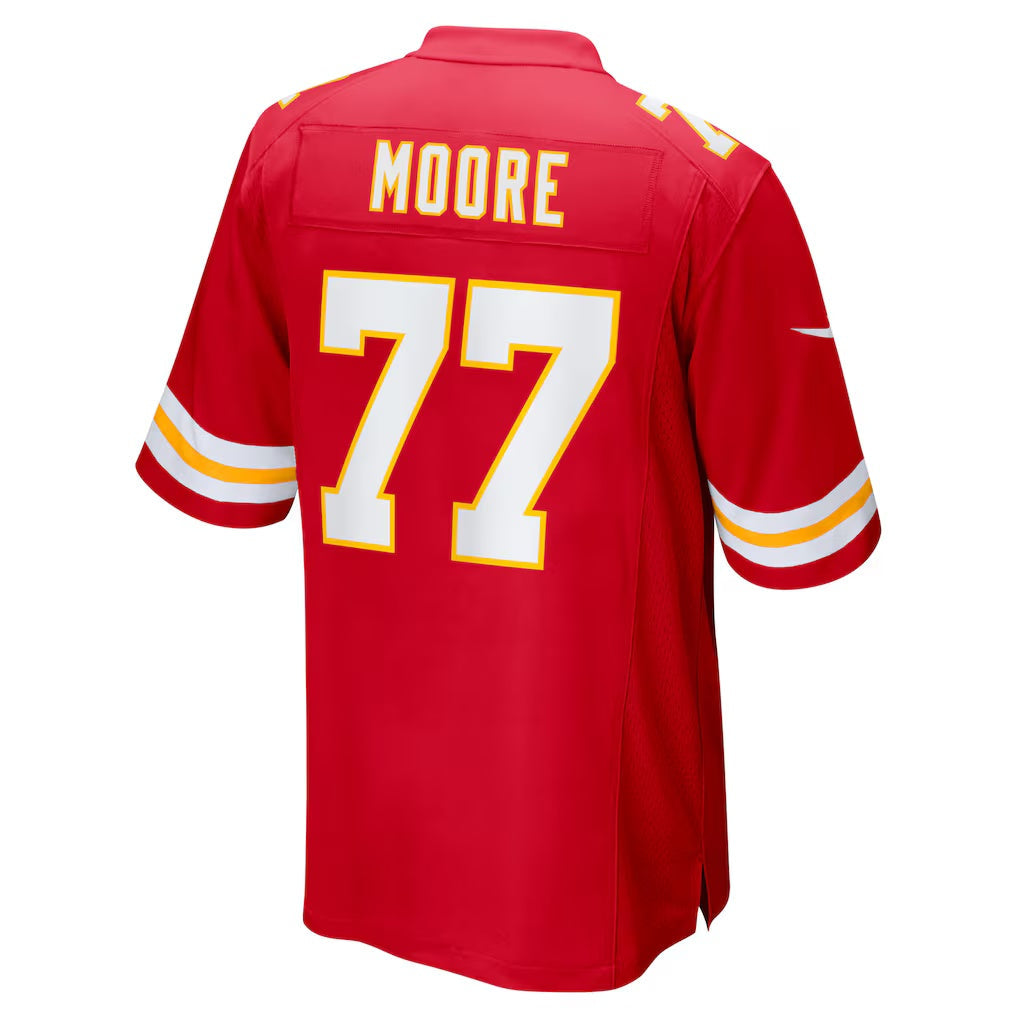 KC.Chiefs #77 Jaylon Moore Red Team Game Stitched American Football Jerseys - Main View