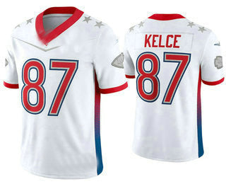 KC.Chiefs #87 Travis Kelce White 2022 Pro Bowl Vapor Untouchable Stitched Limited Jersey American Football Jerseys - Main View