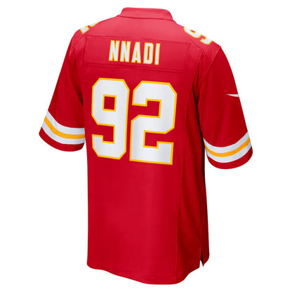 KC.Chiefs #92 Derrick Nnadi Red Team Game Stitched American Football Jerseys - Main View