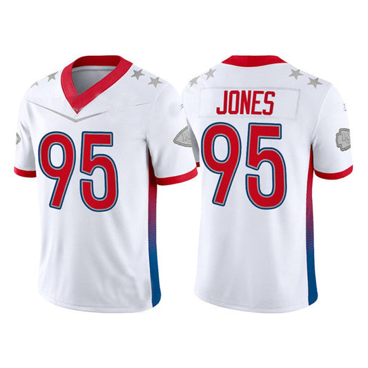 KC.Chiefs #95 Chris Jones 2022 White Pro Bowl Stitched Jersey American Football Jerseys - Main View