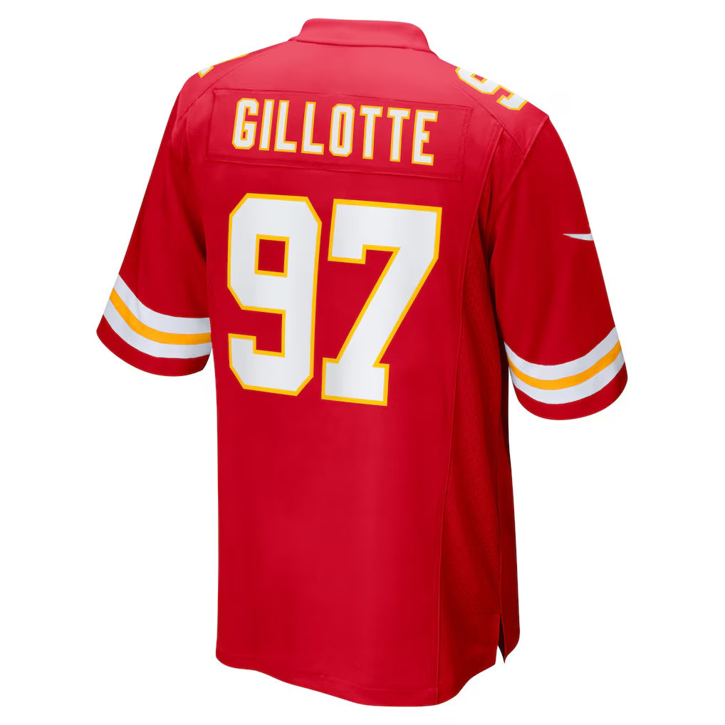 KC.Chiefs #97 Ashton Gillotte Red Team Game Stitched American Football Jerseys - Main View
