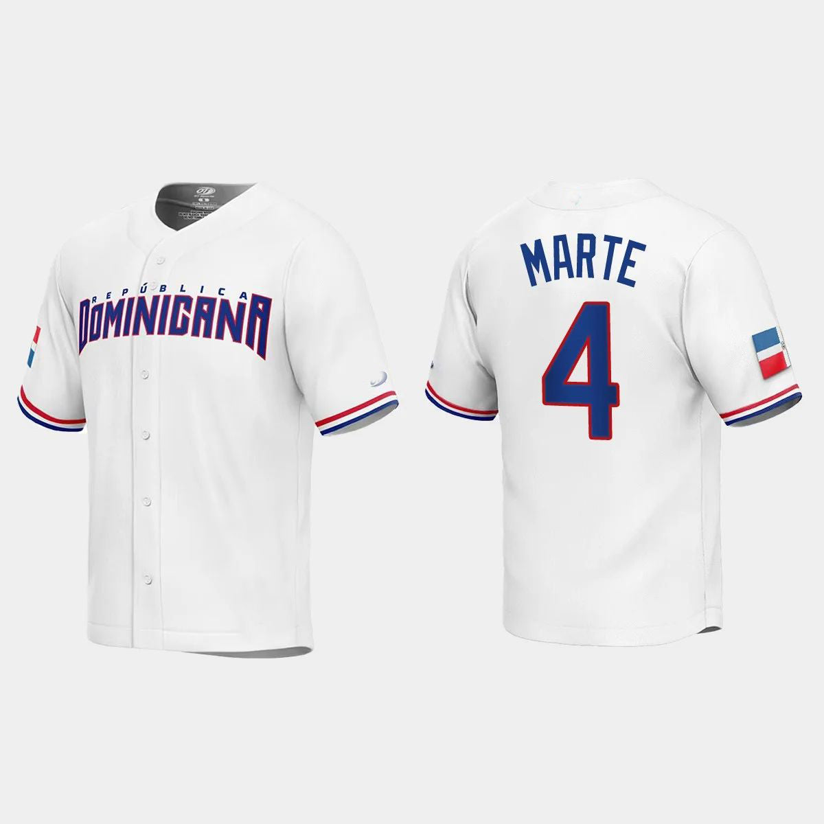 #4 KETEL MARTE DOMINICAN REPUBLIC BASEBALL 2023 WORLD BASEBALL CLASSIC REPLICA JERSEY ¨C WHITE Stitches Baseball Jerseys - Main View