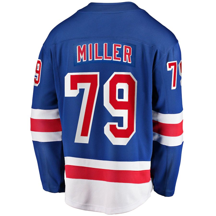 NY.Rangers #79 K'Andre Miller Fanatics Branded 2017-18 Home Breakaway Replica Jersey  Blue Stitched American Hockey Jerseys - Main View