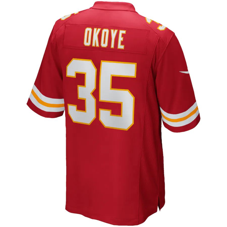KC.Chiefs #35 Christian Okoye Red Game Retired Player Jersey Stitched American Football Jerseys - Main View