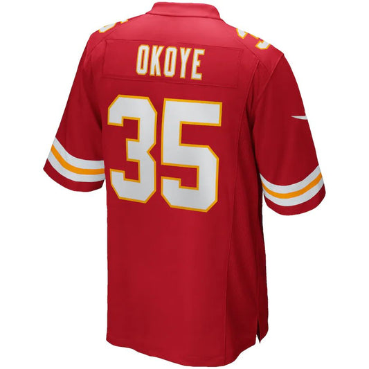 KC.Chiefs #35 Christian Okoye Red Game Retired Player Jersey Stitched American Football Jerseys - Main View