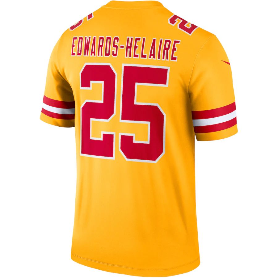 KC.Chiefs #25 Clyde Edwards-Helaire  Gold Inverted Legend Jersey Stitched American Football Jerseys - Main View