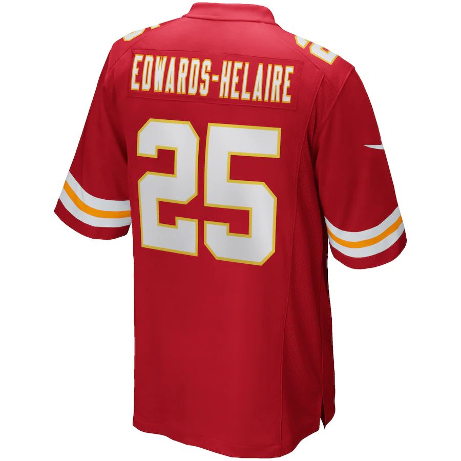 KC.Chiefs #25 Clyde Edwards-Helaire Red Game Jersey Stitched American Football Jerseys - Main View