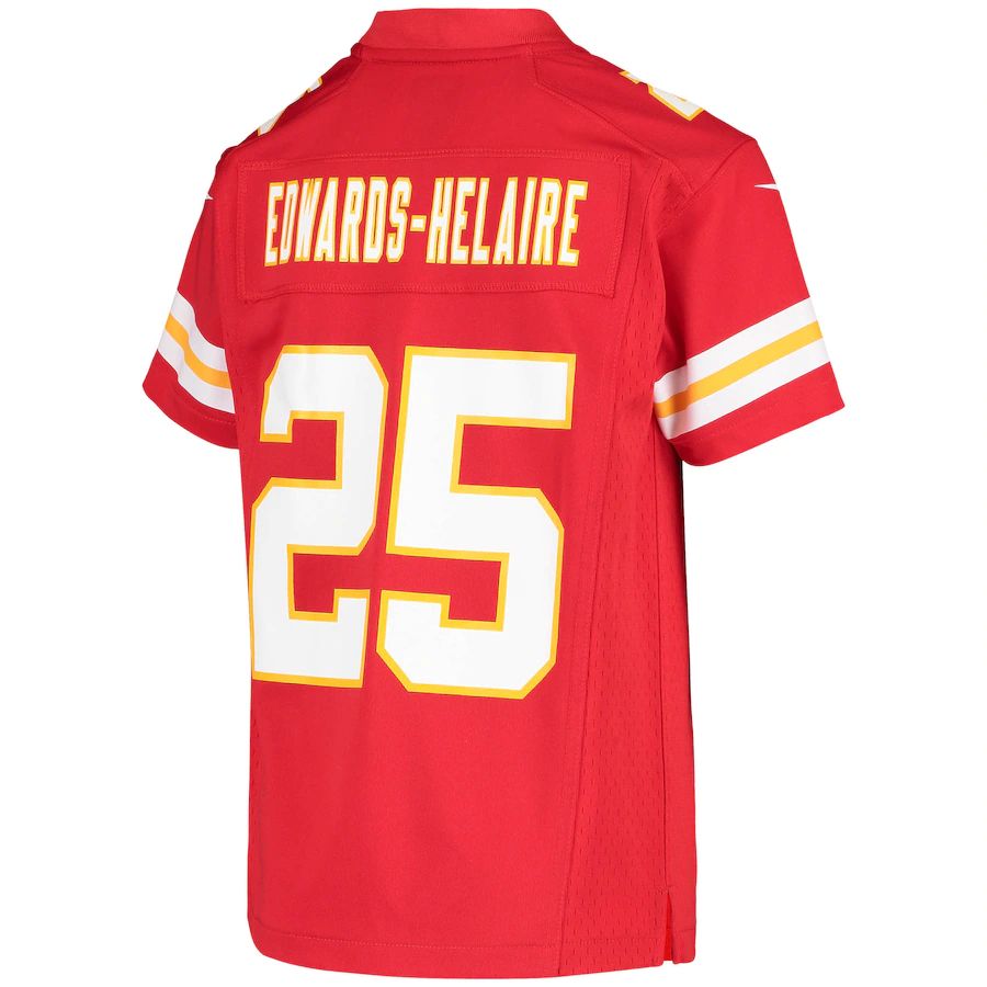 KC.Chiefs #25 Clyde Edwards-Helaire Red Team Game Jersey Stitched American Football Jerseys - Main View