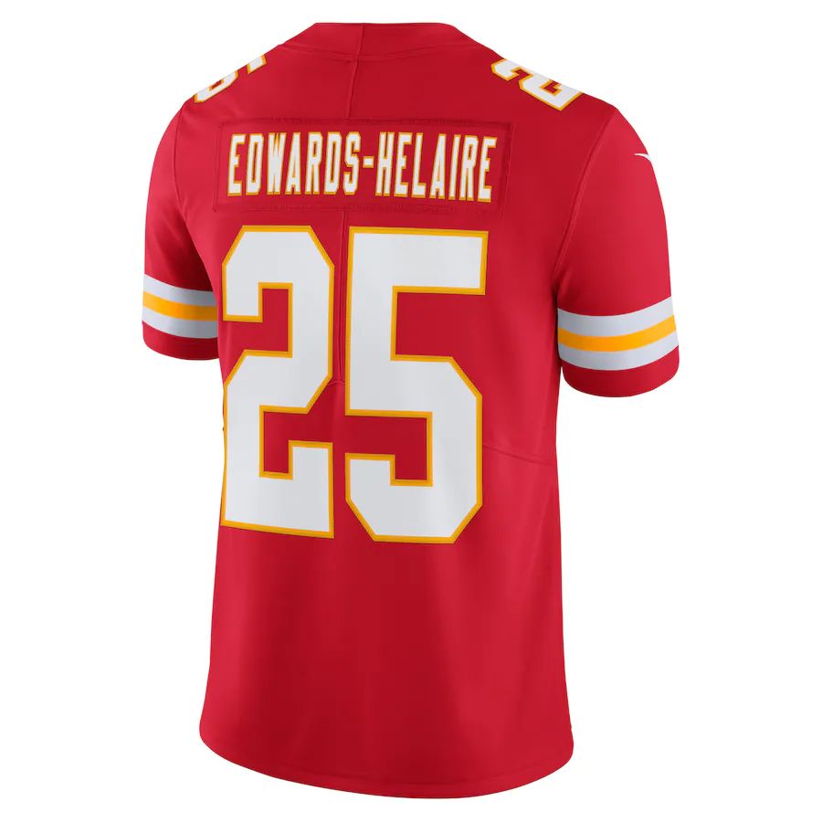 KC.Chiefs #25 Clyde Edwards-Helaire  Red Vapor Limited Jersey Stitched American Football Jerseys - Main View