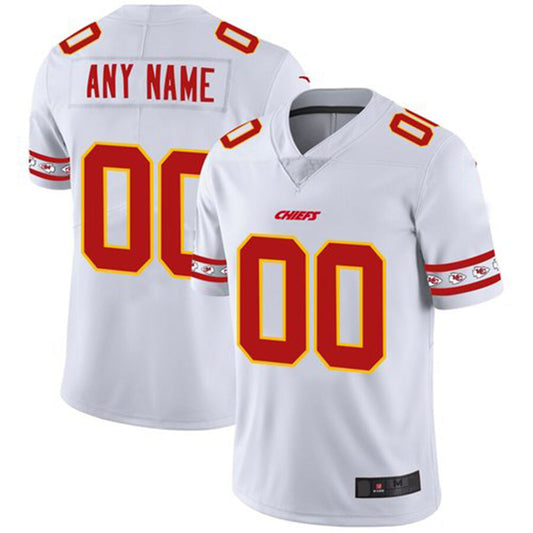 Custom KC.Chiefs White Team Logo Vapor Limited Jersey American Jerseys Stitched Jersey Football Jerseys - Main View