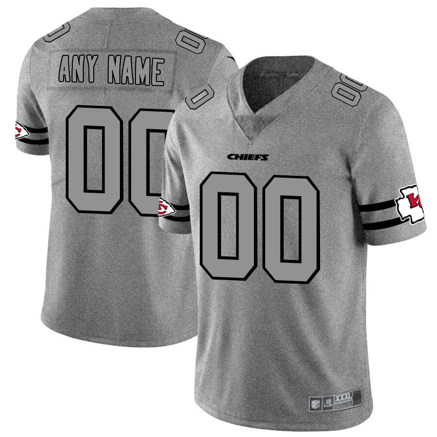Custom KC.Chiefs 2019 Gray Gridiron Gray Vapor Untouchable Limited Jersey American Stitched Jersey Football Jerseys - Main View